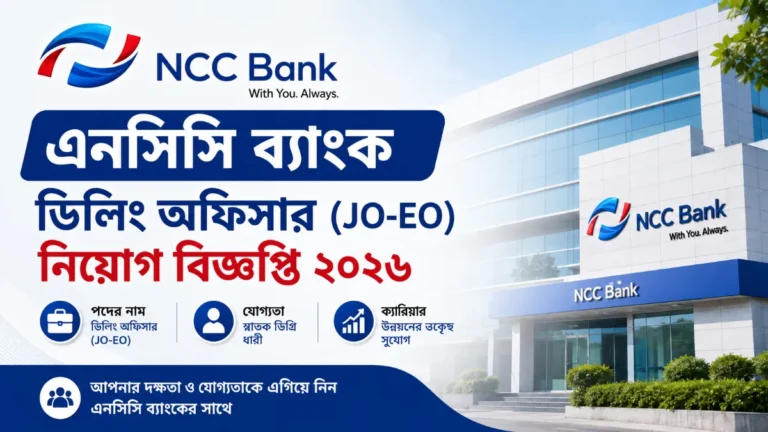 এনসিসি ব্যাংক ডিলিং অফিসার (JO-EO) নিয়োগ বিজ্ঞপ্তি ২০২৬